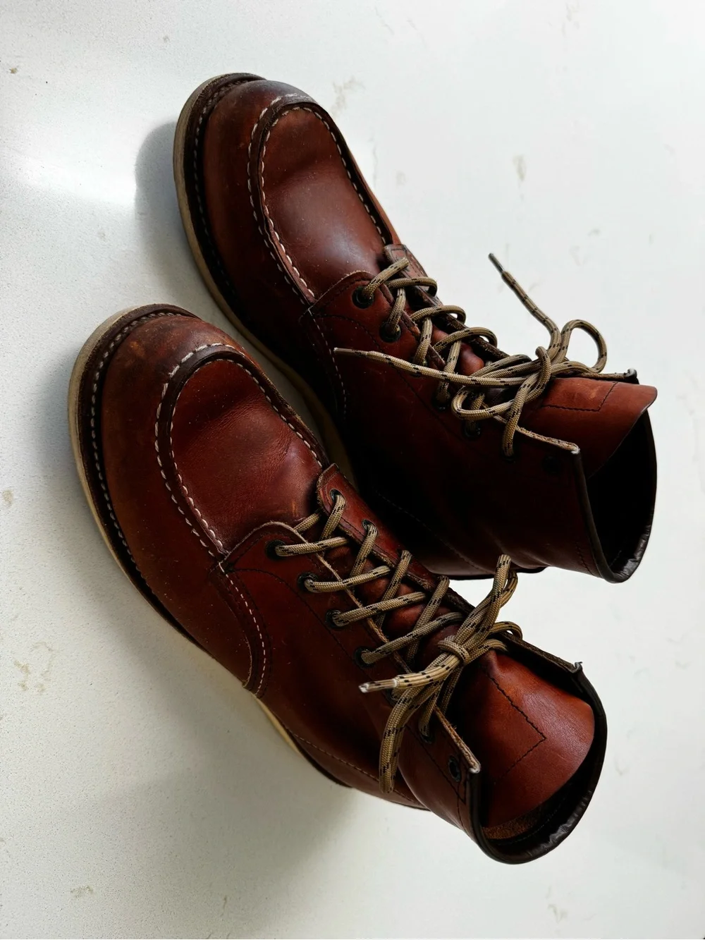 Men's Red Wing Brown Leather Moc Toe Work Boots